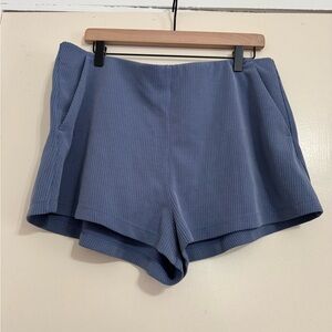 lululemon athletica Ribbed Slate Blue High-Waist Shorts
